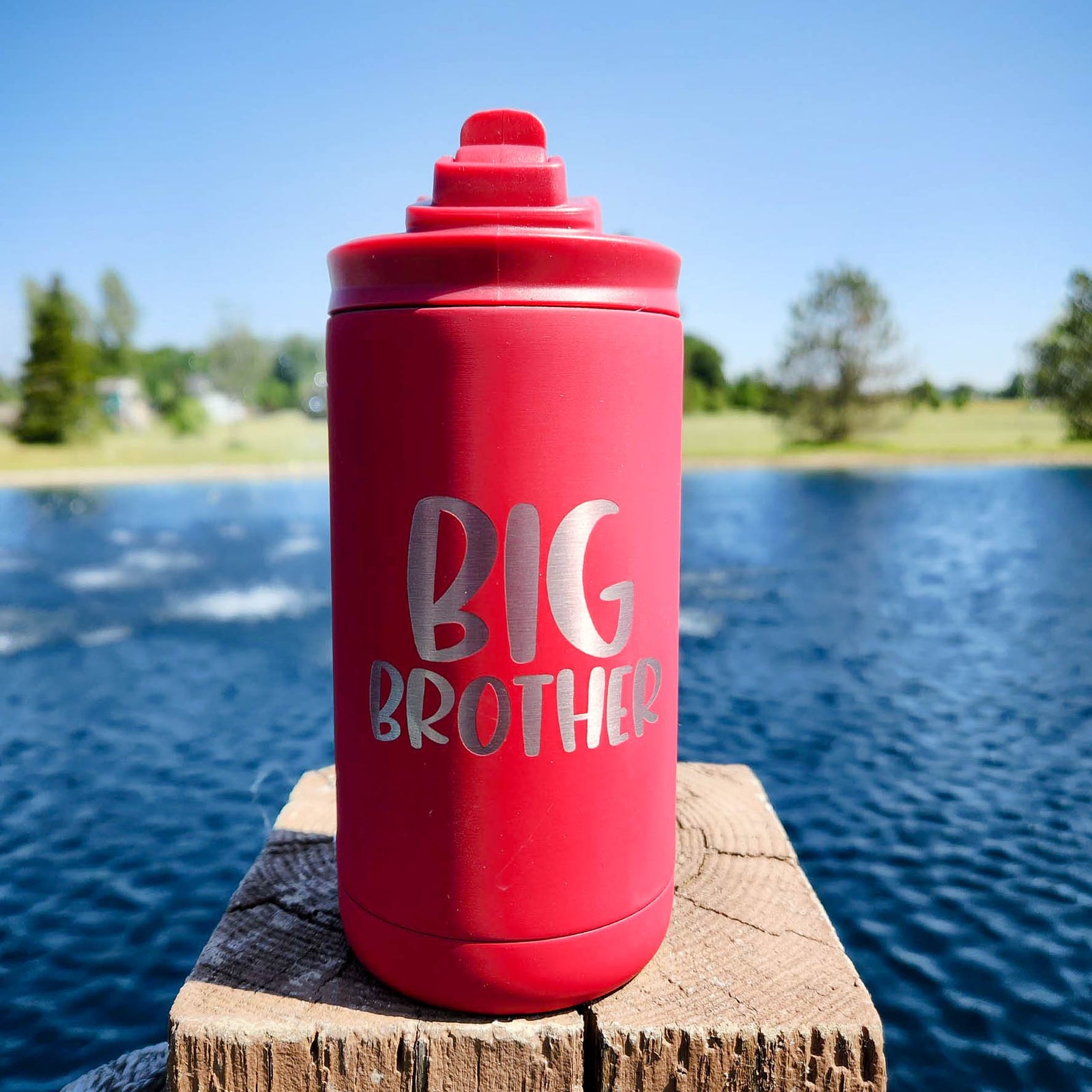 Big Brother Engraved 12oz Water Bottle Red by Sunny Box