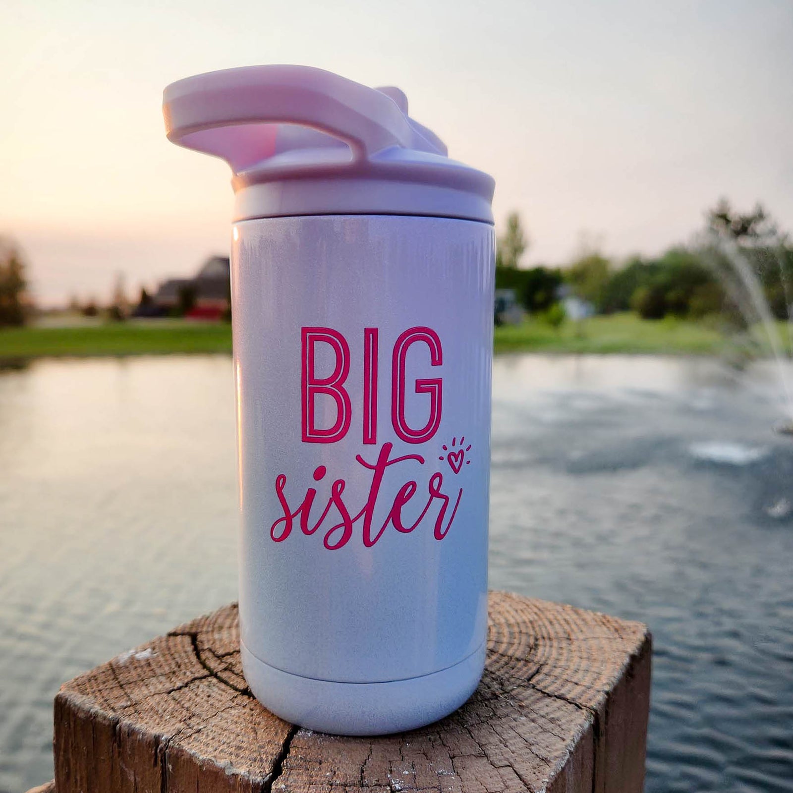 Big Sister Printed 12oz Water Bottle Magic Mist Glitter by Sunny Box