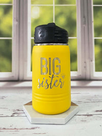Big Sister Engraved 12oz Kids Water Bottle