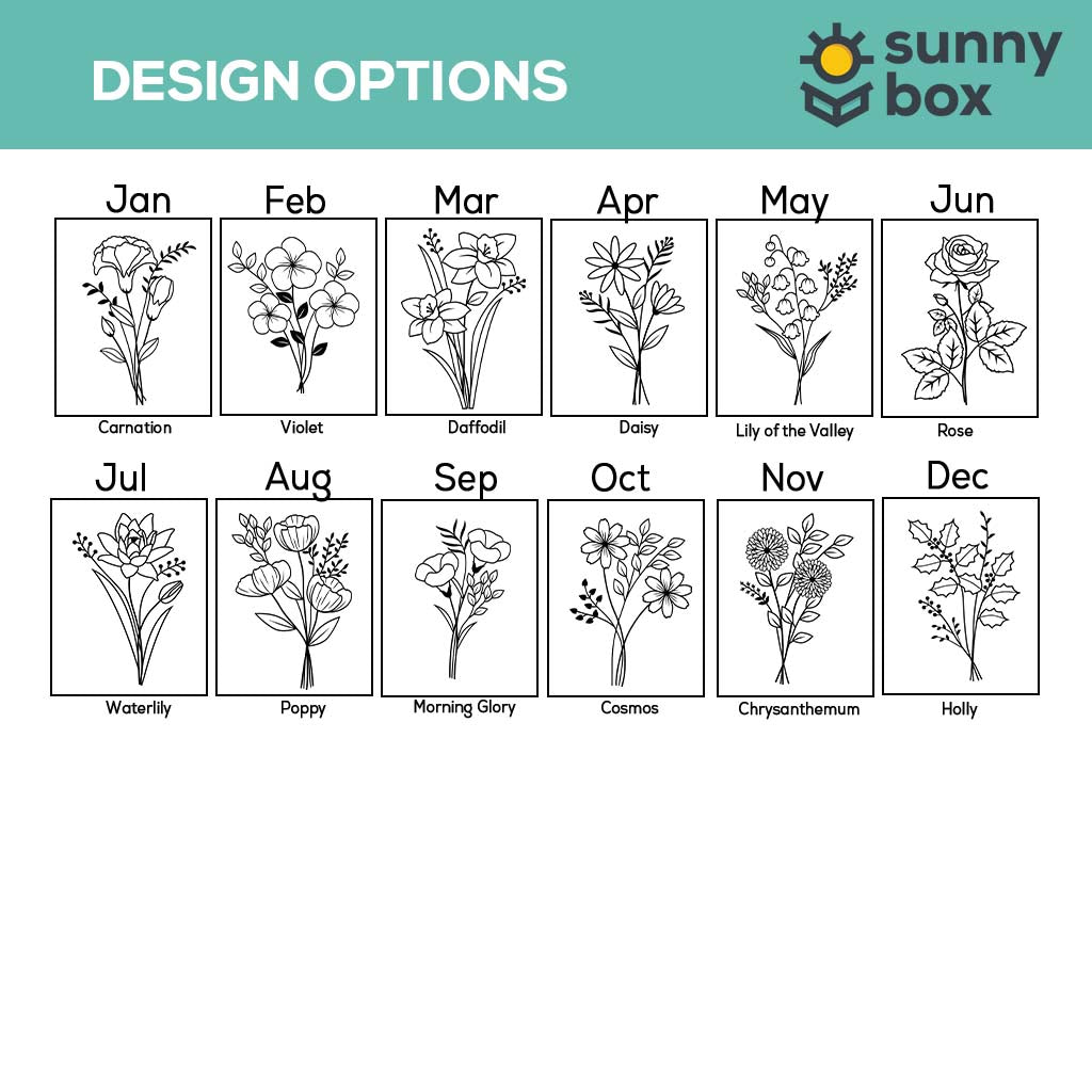 Birth Flower Personalized Engraved Journal