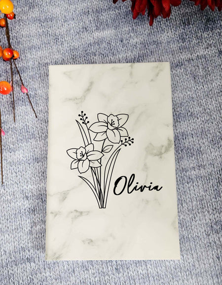 Birth Flower Personalized Engraved Journal by Sunny Box
