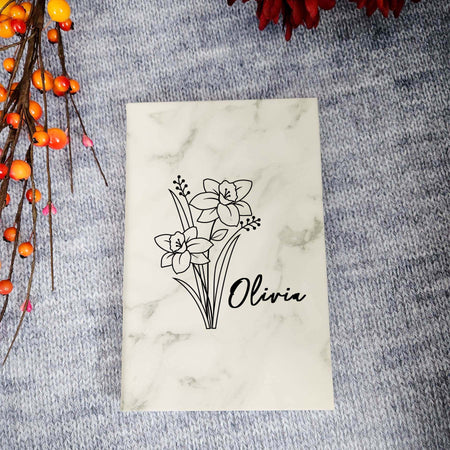Birth Flower Personalized Engraved Journal by Sunny Box