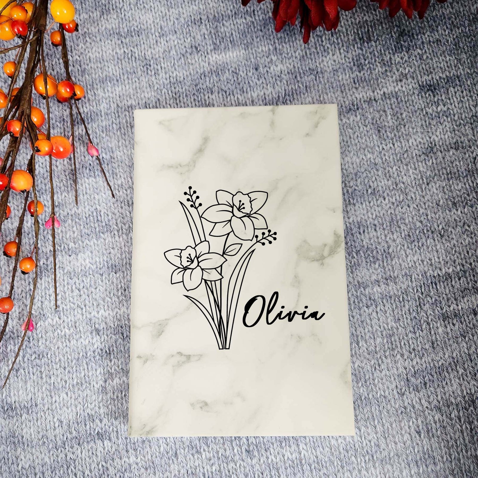 Birth Flower Personalized Engraved Journal by Sunny Box