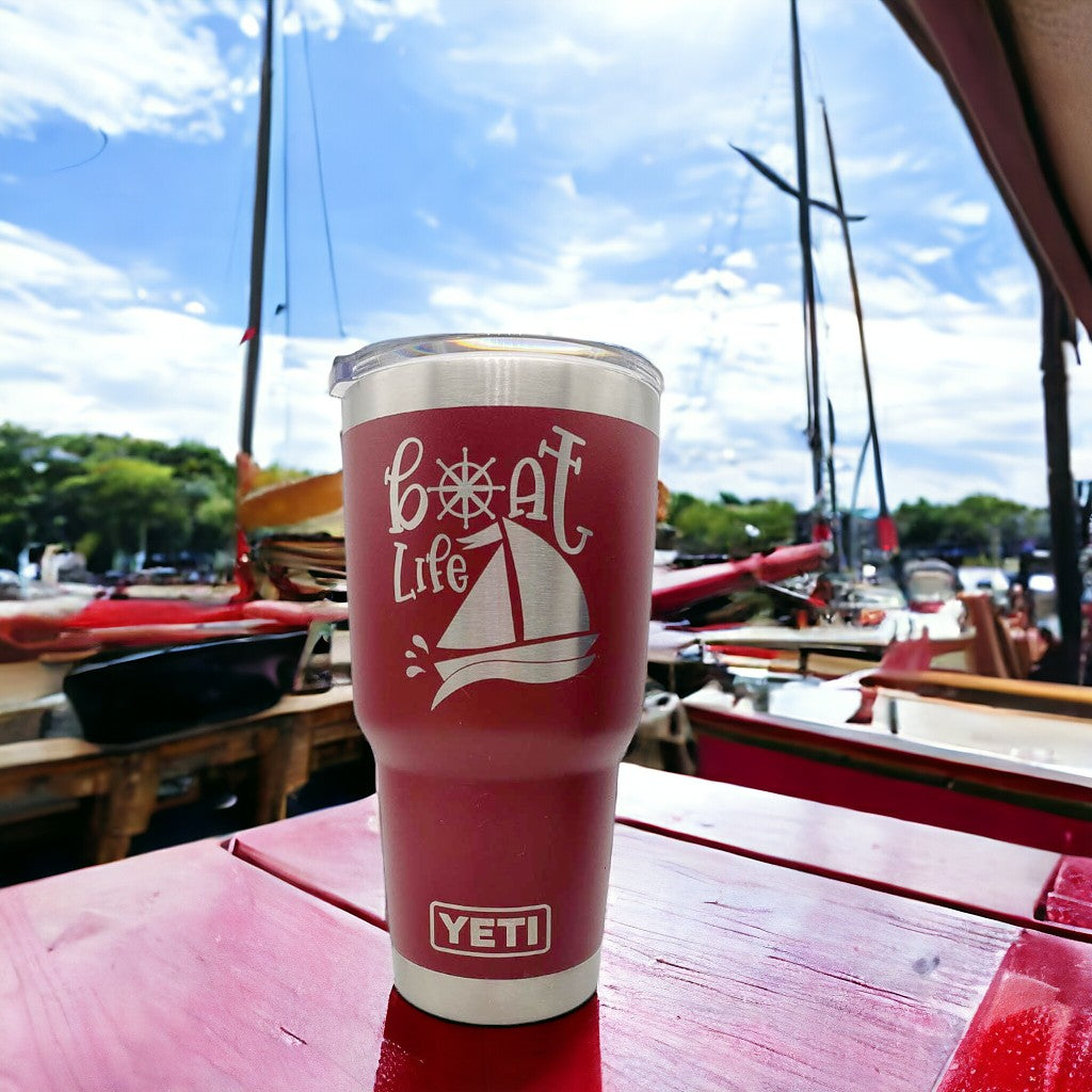 Boat Life Engraved YETI Tumbler