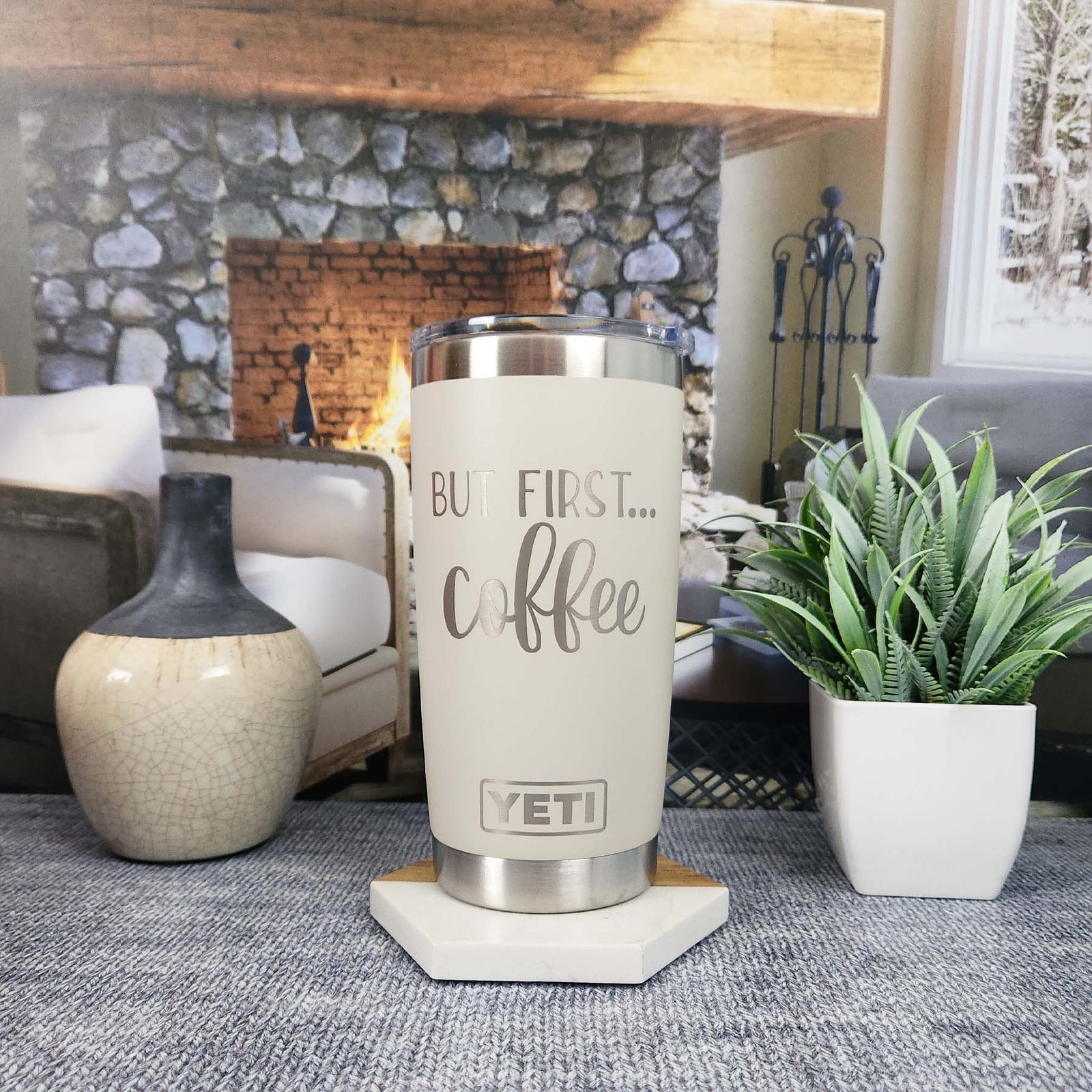 But First Coffee Engraved YETI Tumbler