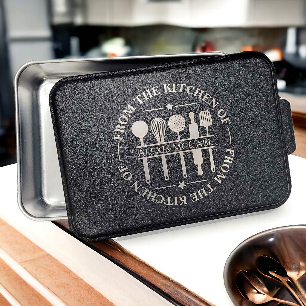 From the Kitchen Of Personalized Cake Pan Black by Sunny Box