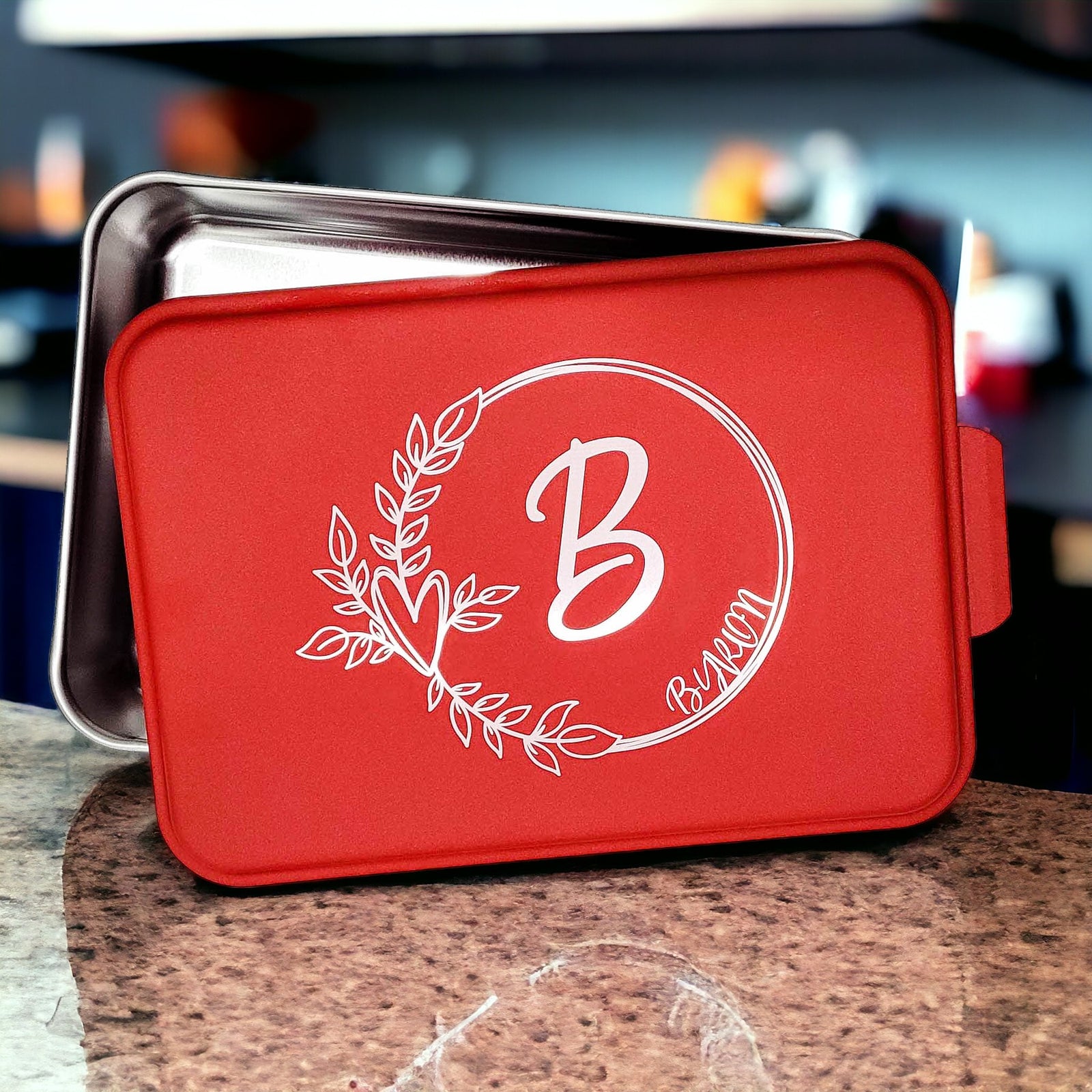 Personalized Engraved Cake Pan Red - Sunny Box
