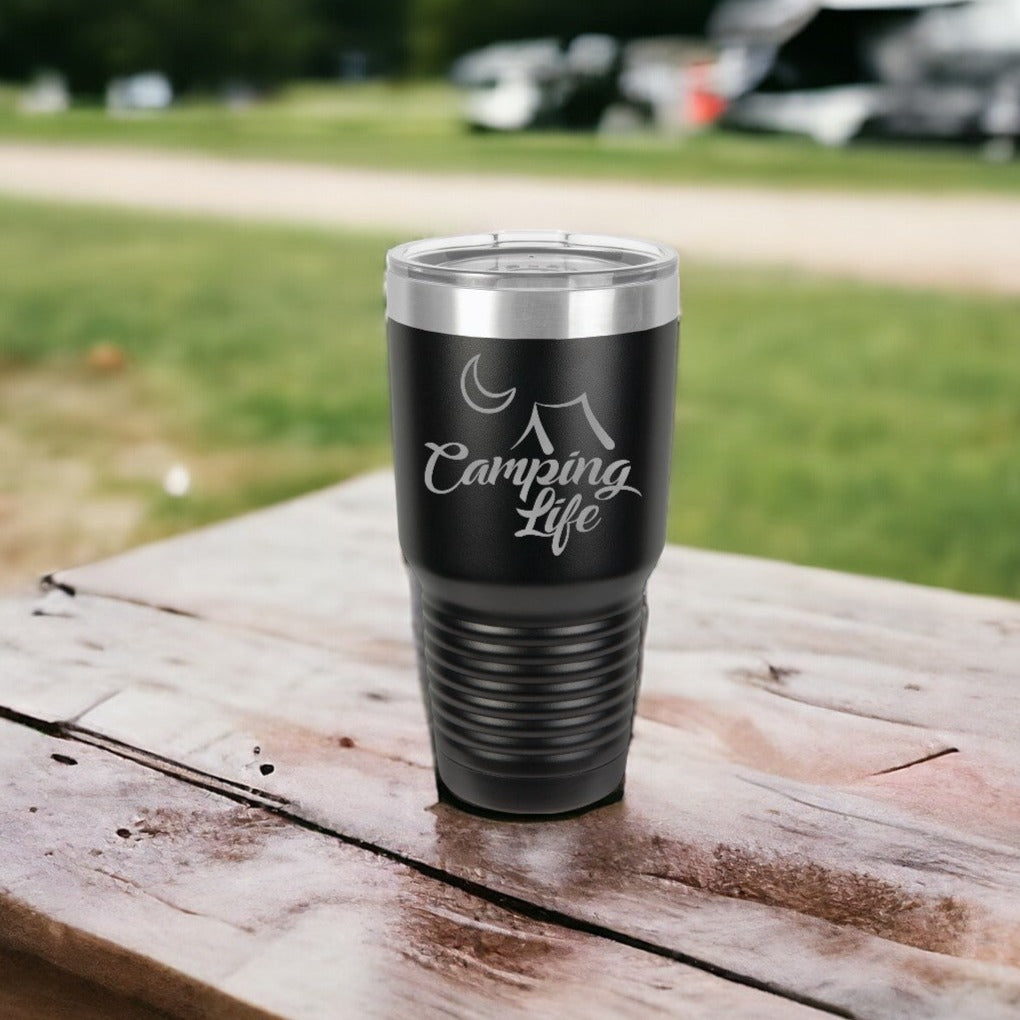 Camping Life Engraved Polar Camel 20oz Black Sunny Box