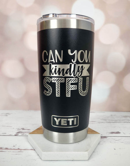 Coffee Because Adulting is Hard Engraved YETI Tumbler