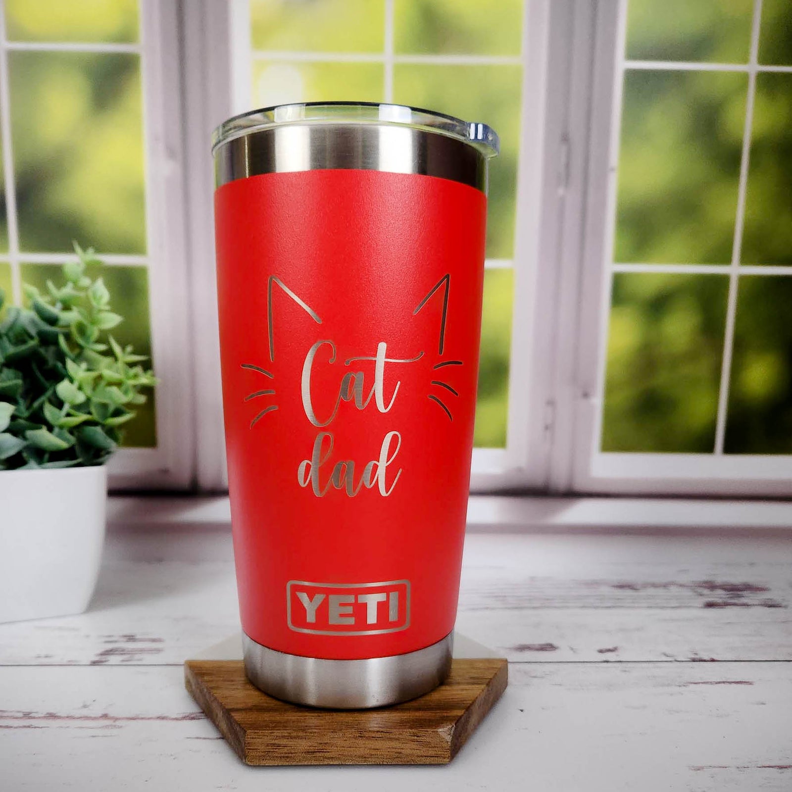 Cat Dad Engraved YETI Tumbler