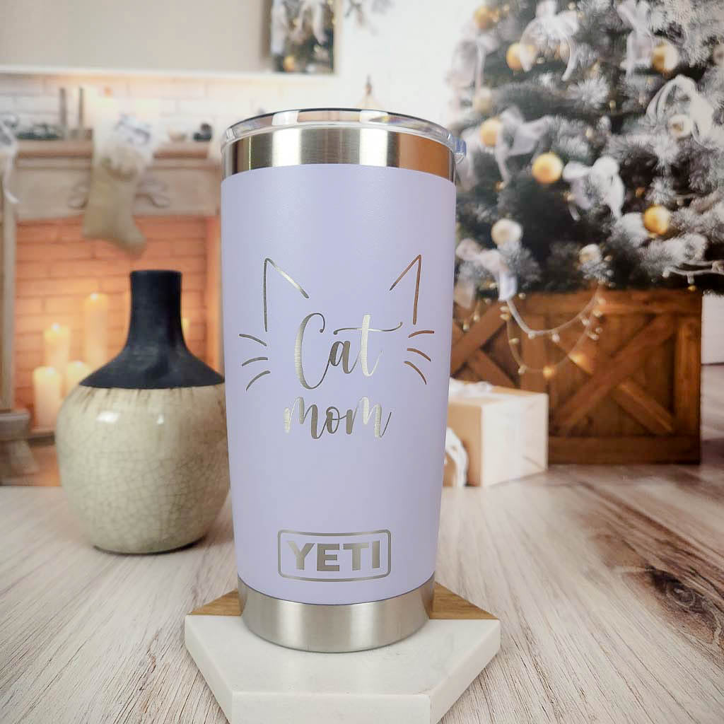 Cat Mom Engraved YETI Tumbler2