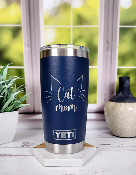 Cat Mom Engraved YETI Tumbler2