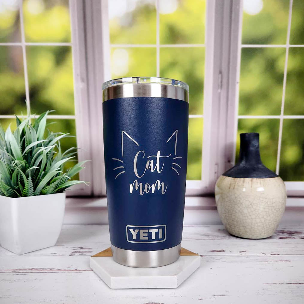 Cat Mom Engraved YETI Tumbler2