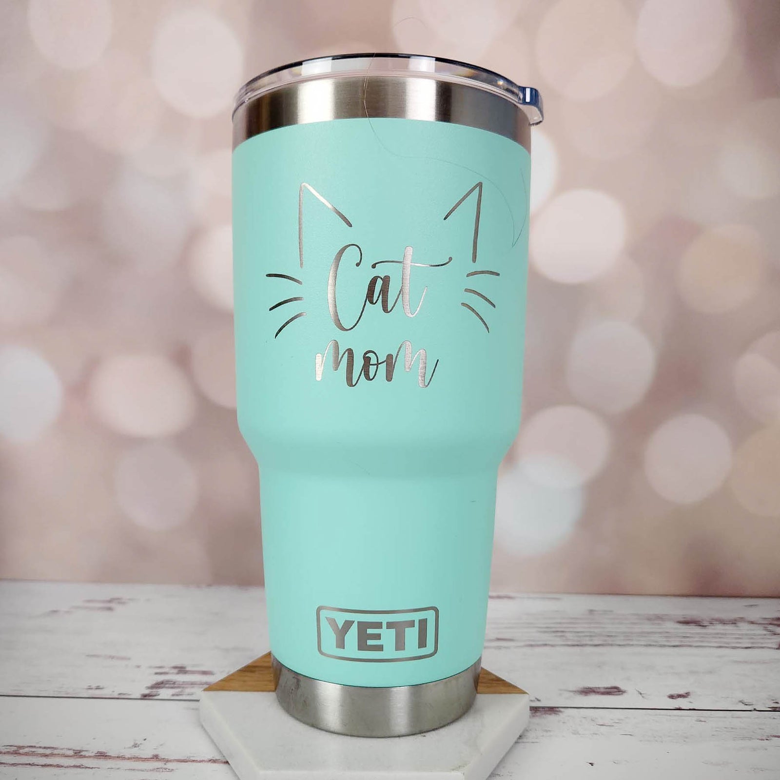 Cat Mom Engraved YETI Tumbler2