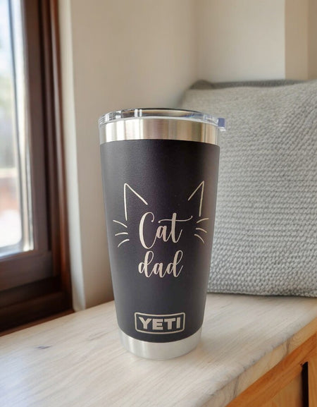 Cat Dad Engraved YETI Tumbler