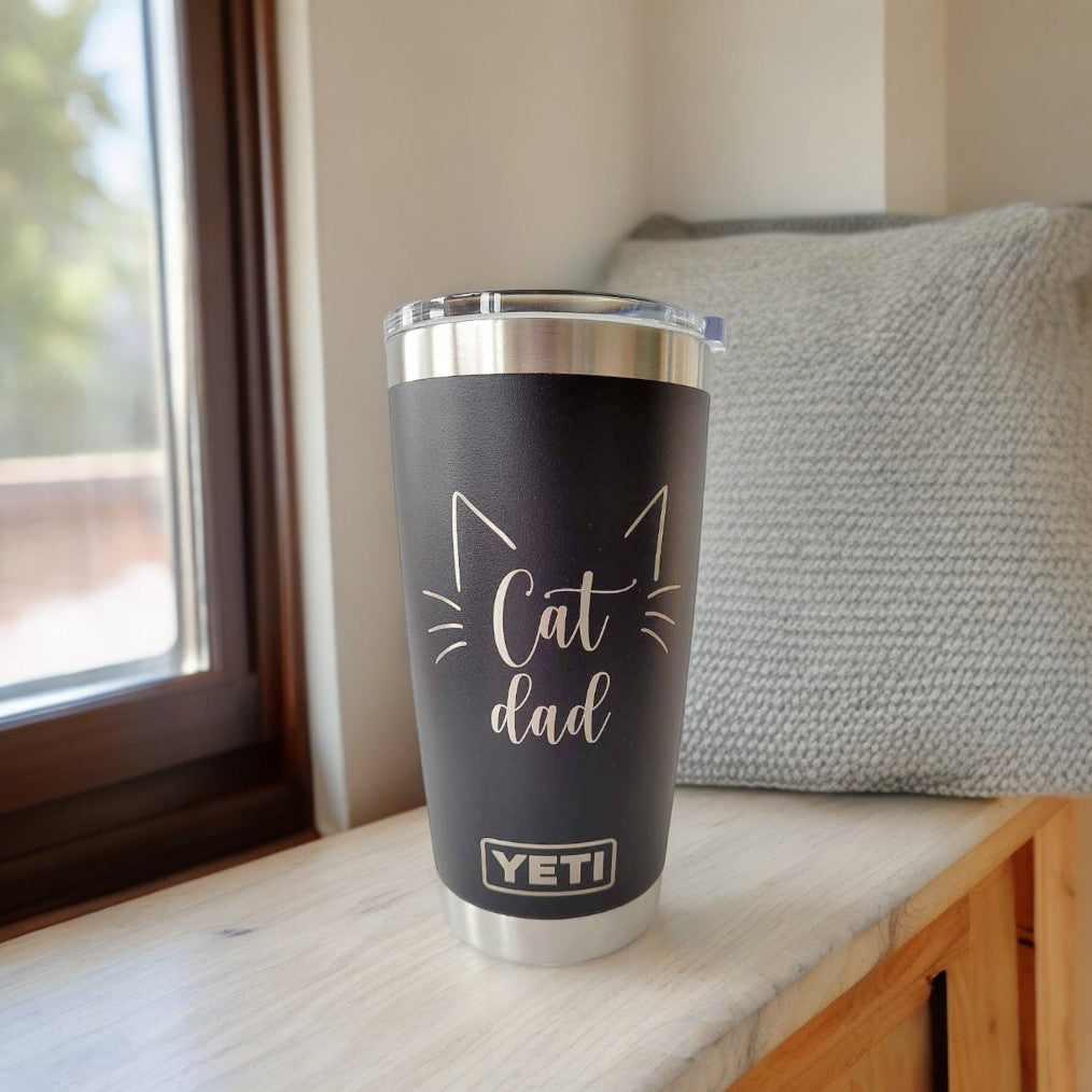 Cat Dad Engraved YETI Tumbler