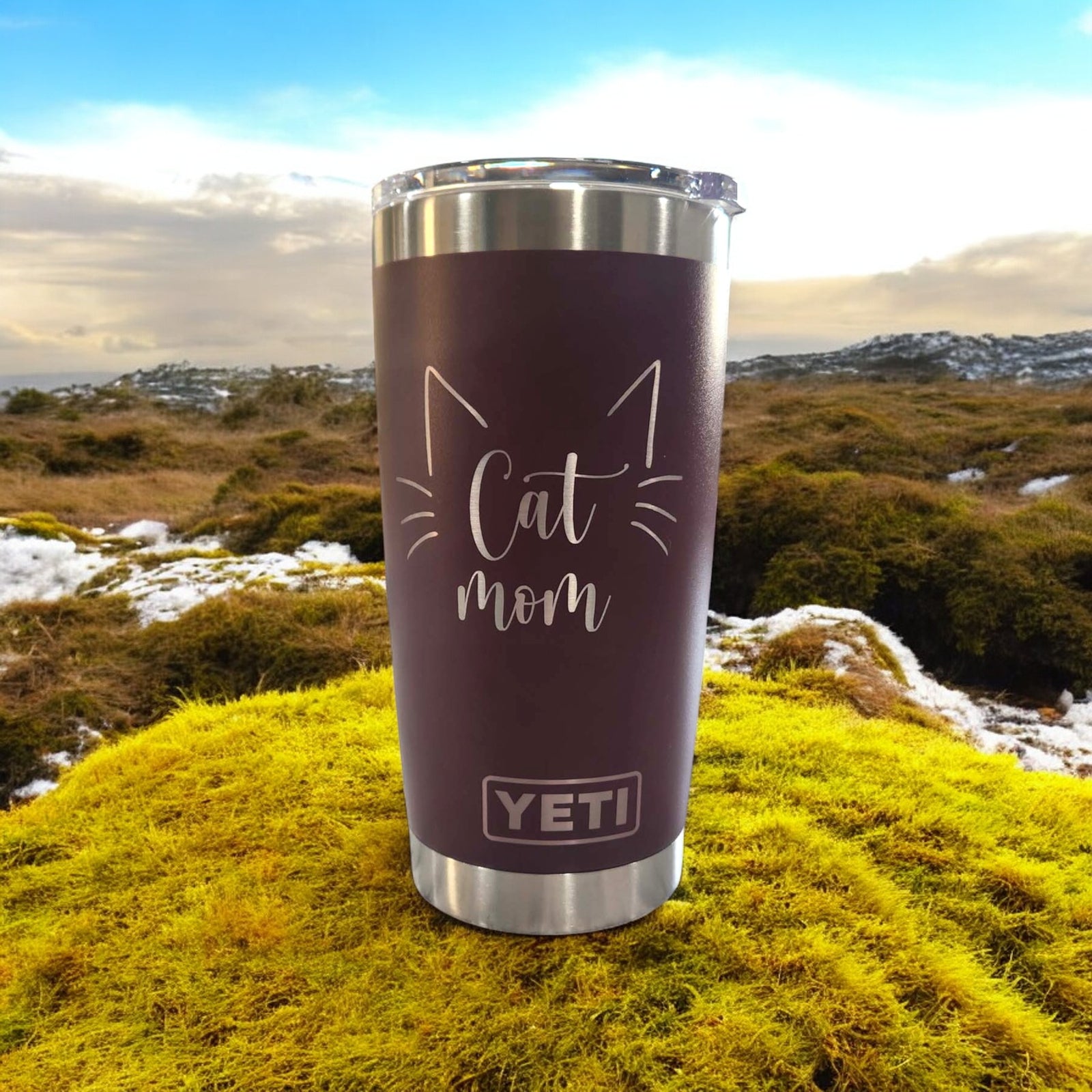 Cat Mom Engraved YETI Tumbler2