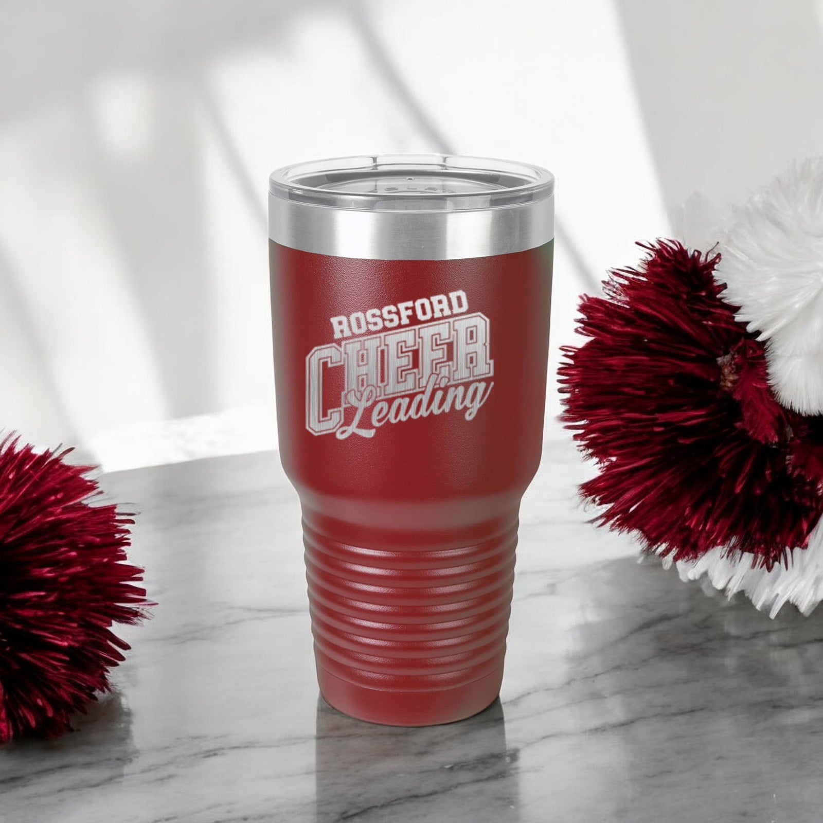 Cheerleading School Mascot - Engraved Polar Camel Tumbler or Water Bottle