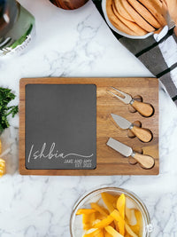 Custom Personalized Cheeseboard with Utensils by Sunny Box