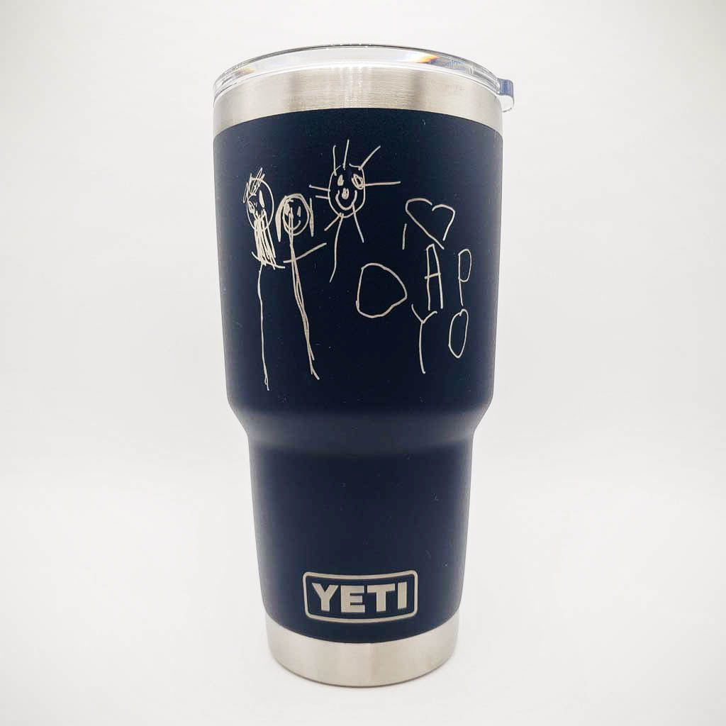 Child's Handwriting or Drawing Laser Engraved YETI Tumbler