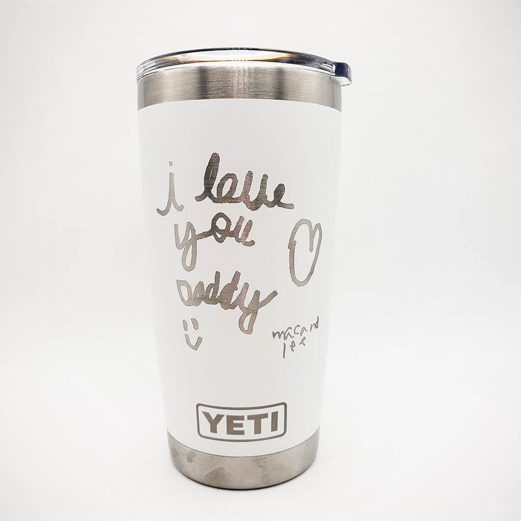 Child's Handwriting or Drawing Laser Engraved YETI Tumbler