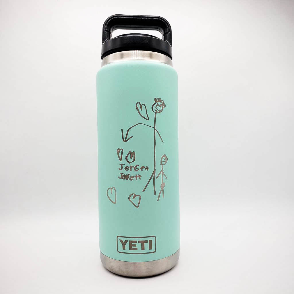 Child's Handwriting or Drawing Laser Engraved YETI Tumbler