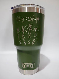 Child's Handwriting or Drawing Laser Engraved YETI Tumbler