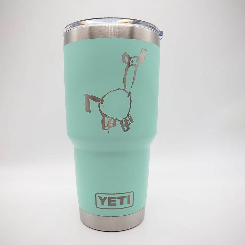 Child's Handwriting or Drawing Laser Engraved YETI Tumbler