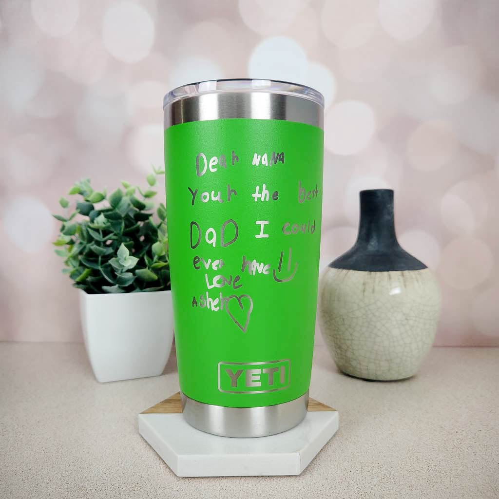 Child's Handwriting or Drawing Laser Engraved YETI Tumbler