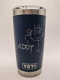 Child's Handwriting or Drawing Laser Engraved YETI Tumbler