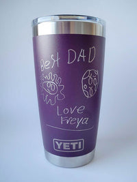 Child's Handwriting or Drawing Laser Engraved YETI Tumbler