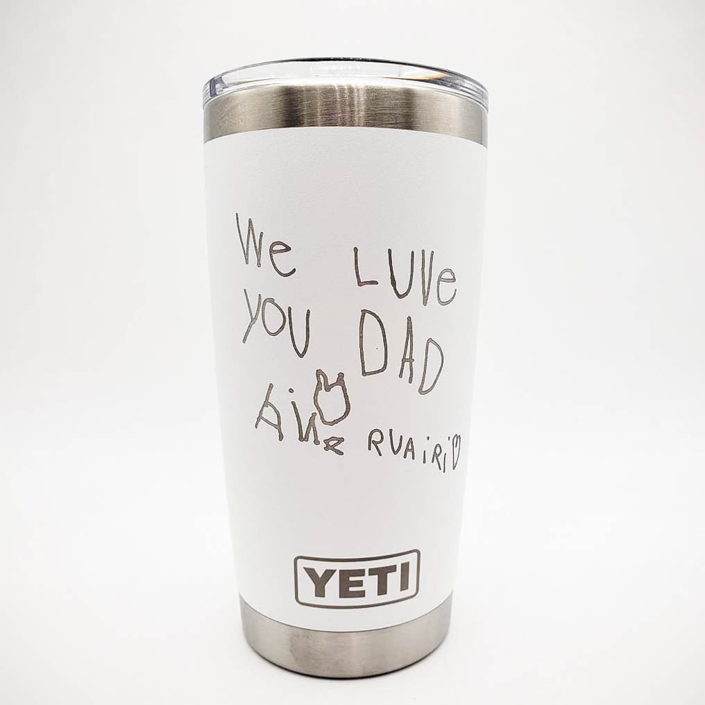 Child's Handwriting or Drawing Laser Engraved YETI Tumbler