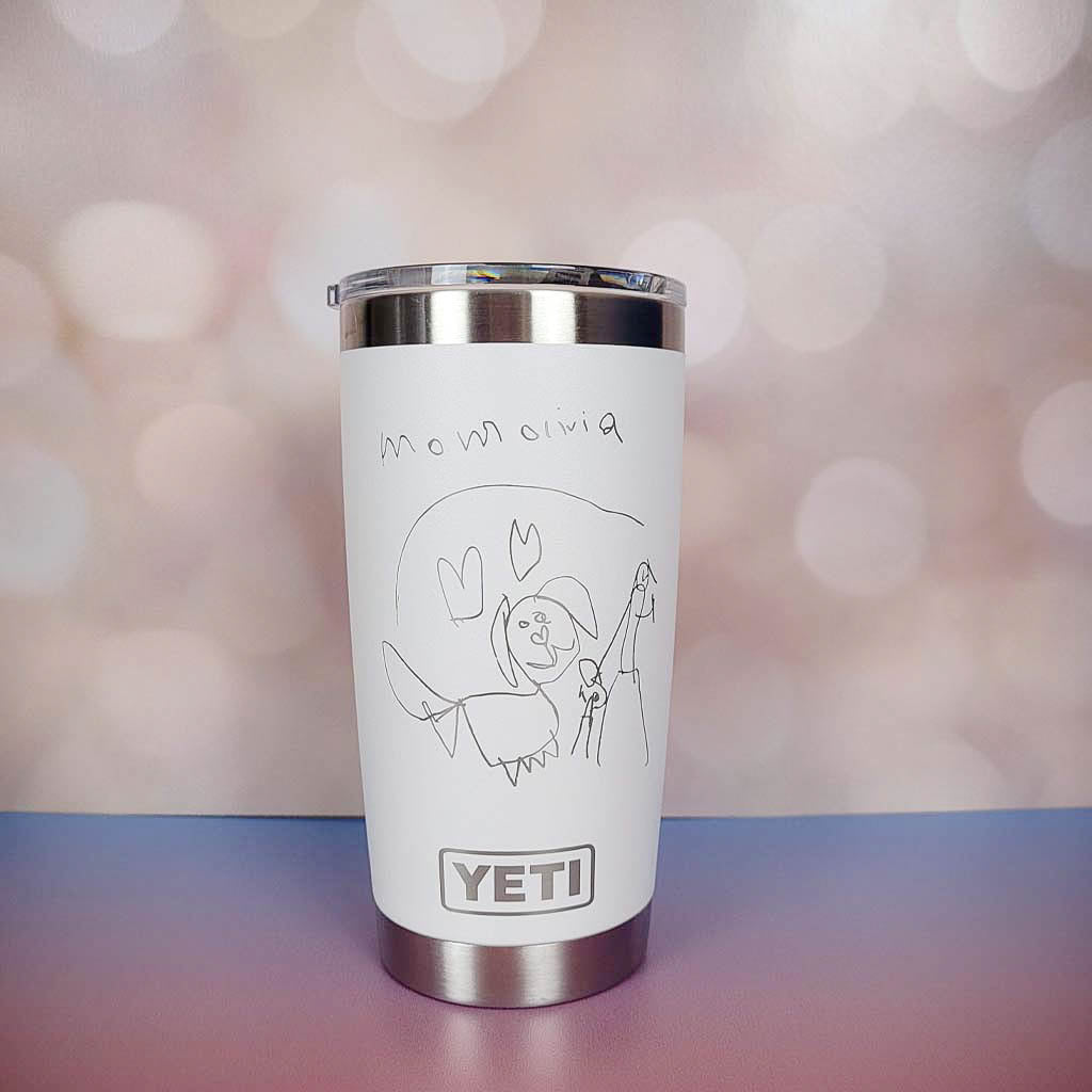 Child's Handwriting or Drawing Laser Engraved YETI Tumbler
