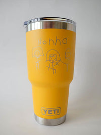 Child's Handwriting or Drawing Laser Engraved YETI Tumbler