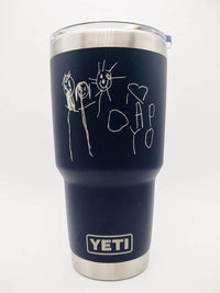 Child's Handwriting or Drawing Laser Engraved YETI Tumbler