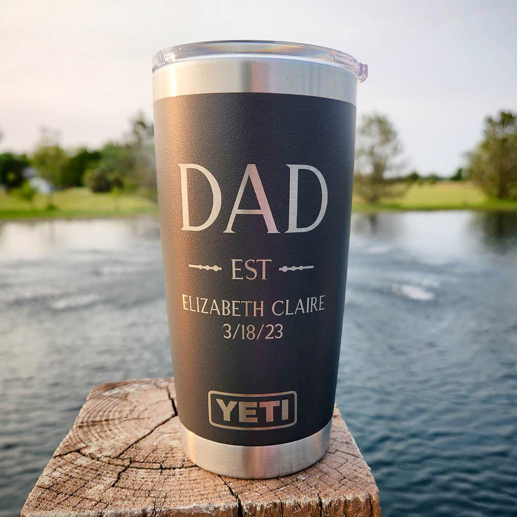 Dad Established Design #2 Engraved YETI Tumbler