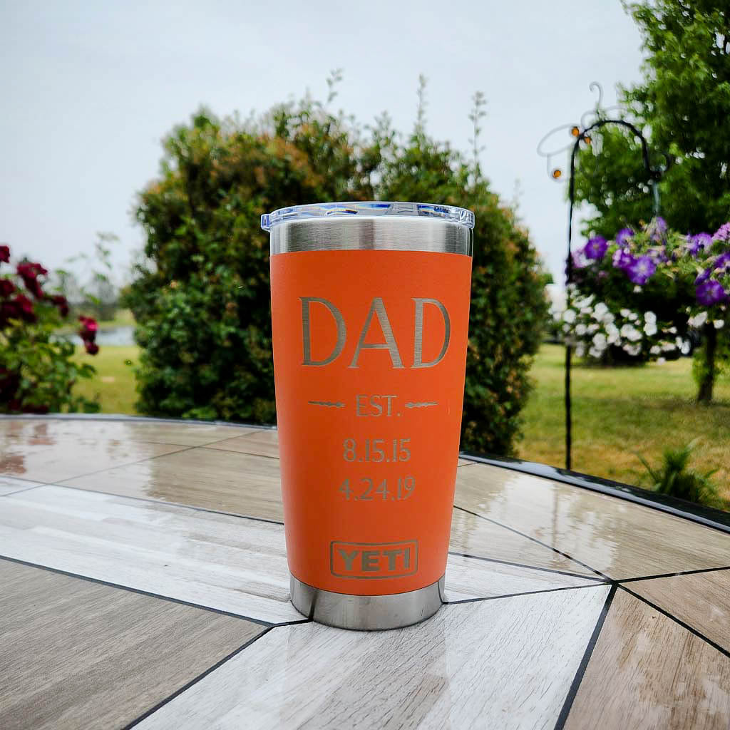 Clay Yeti Tumbler Engraved Orange Yeti Personalized Yeti 