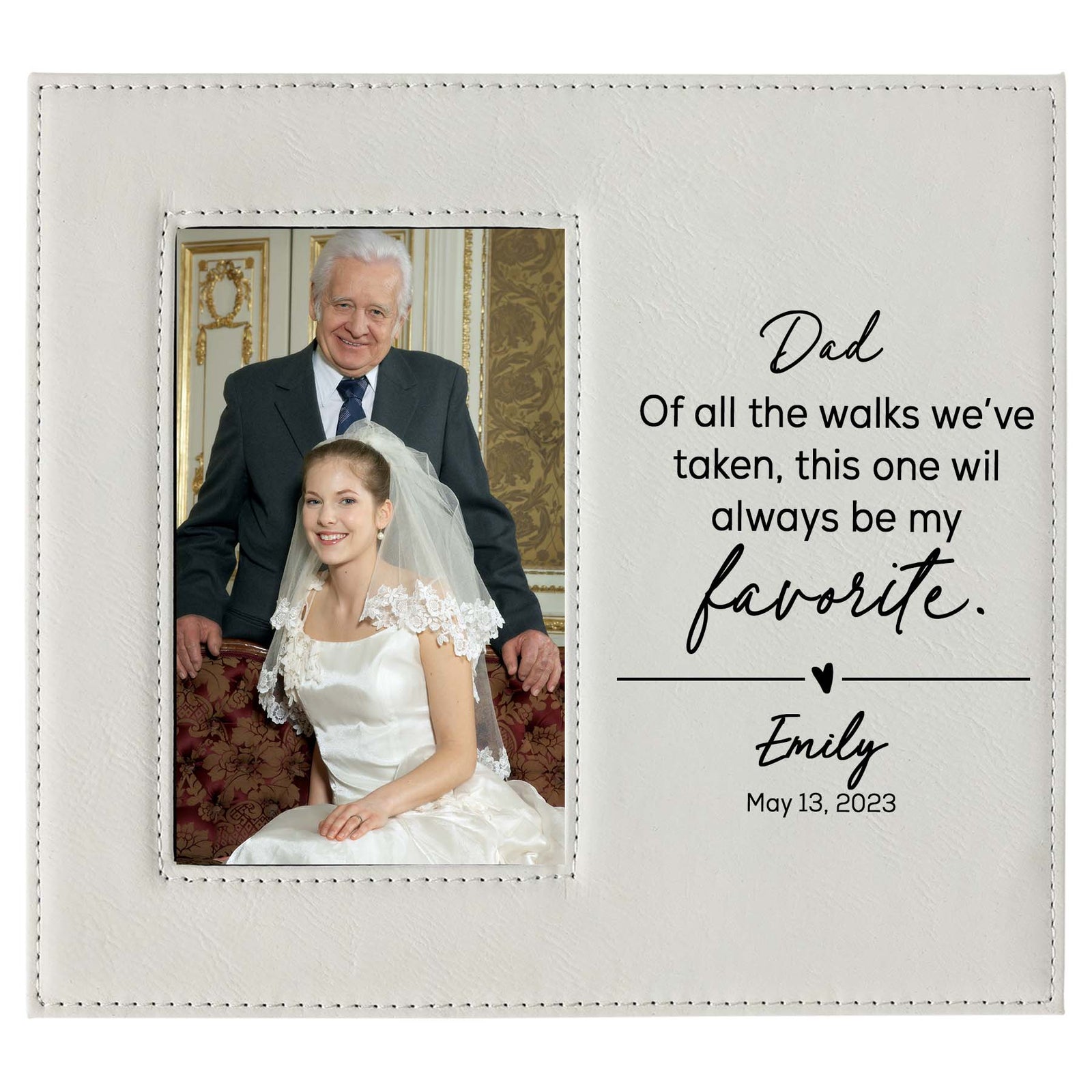 Father of the Bride Leatherette Wide Picture Frame