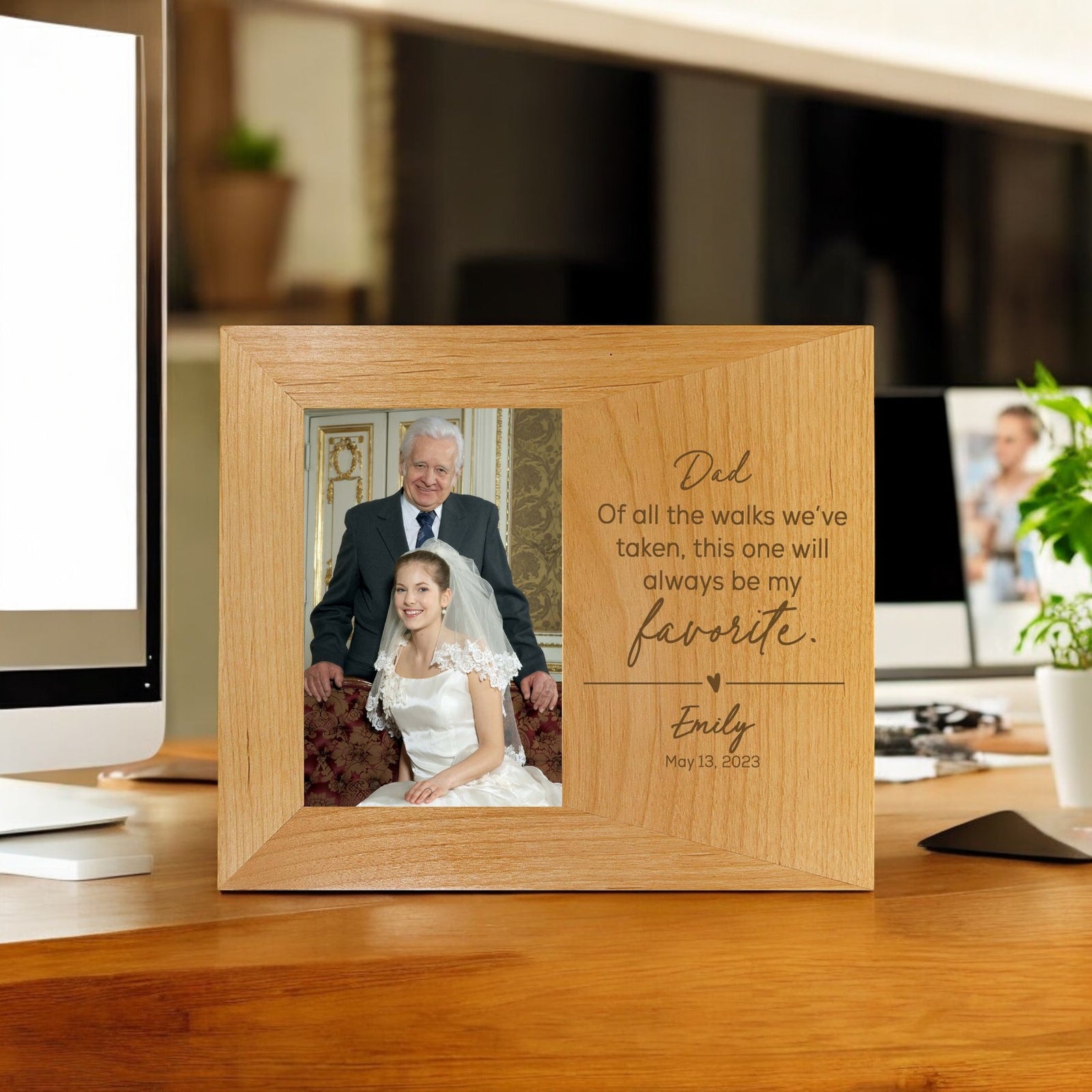 Father of the Bride Wood Wide Picture Frame