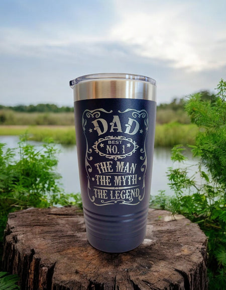 Dad the Man the Myth the Legend - Engraved Polar Camel 20oz Navy Sunny Box