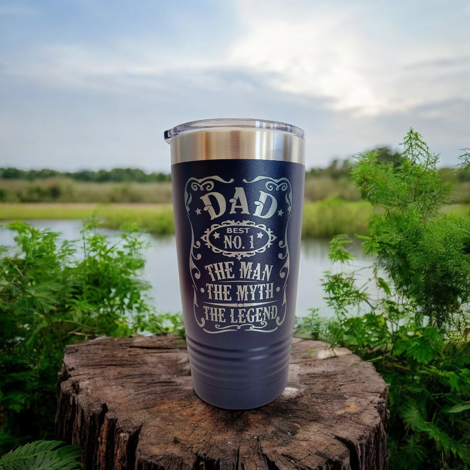 Dad the Man the Myth the Legend - Engraved Polar Camel 20oz Navy Sunny Box