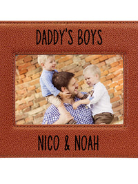 Daddy's Boys Leatherette Picture Frame