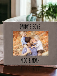 Daddy's Boys Leatherette Picture Frame