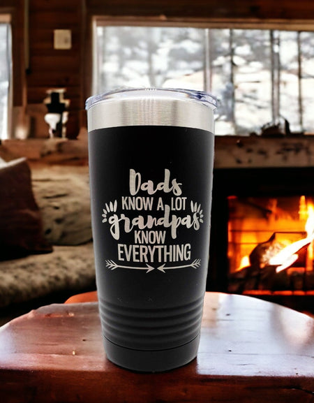 Dads Know A Lot Grandpas Know Everything Engraved Fathers Day Tumbler Sunny Box