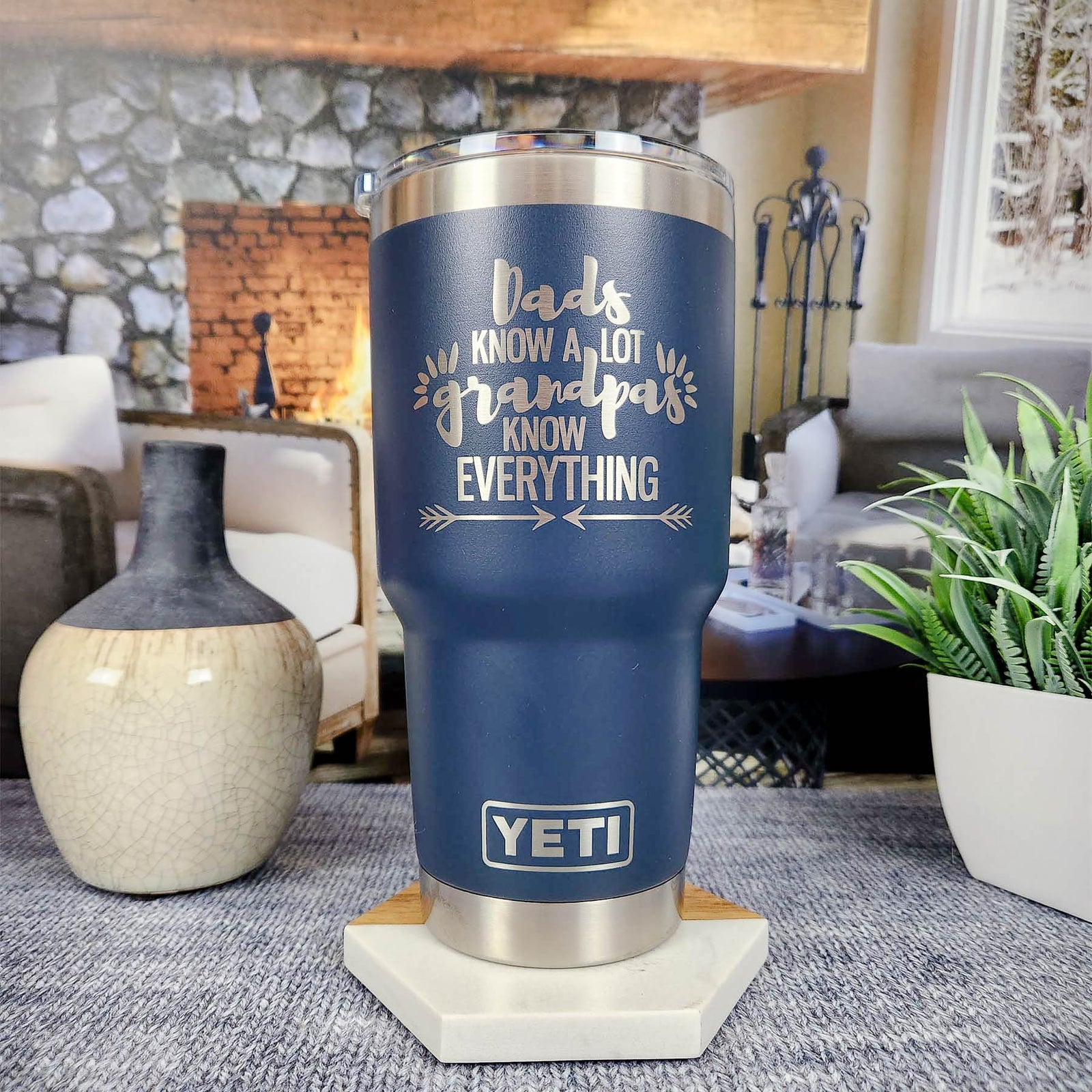 Dads Know A Lot - Grandpas Know Everything Engraved YETI Tumbler
