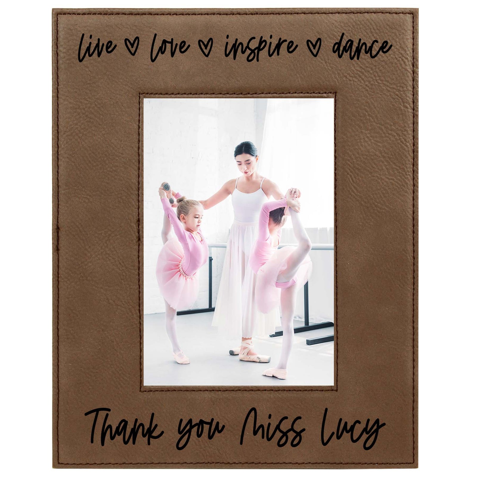 Dance Teacher Personalized Engraved Dark Brown Frame by Sunny Box