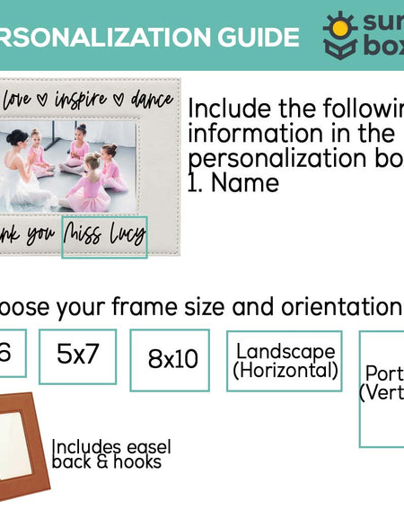 Dance Teacher Personalized Engraved White Frame by Sunny Box
