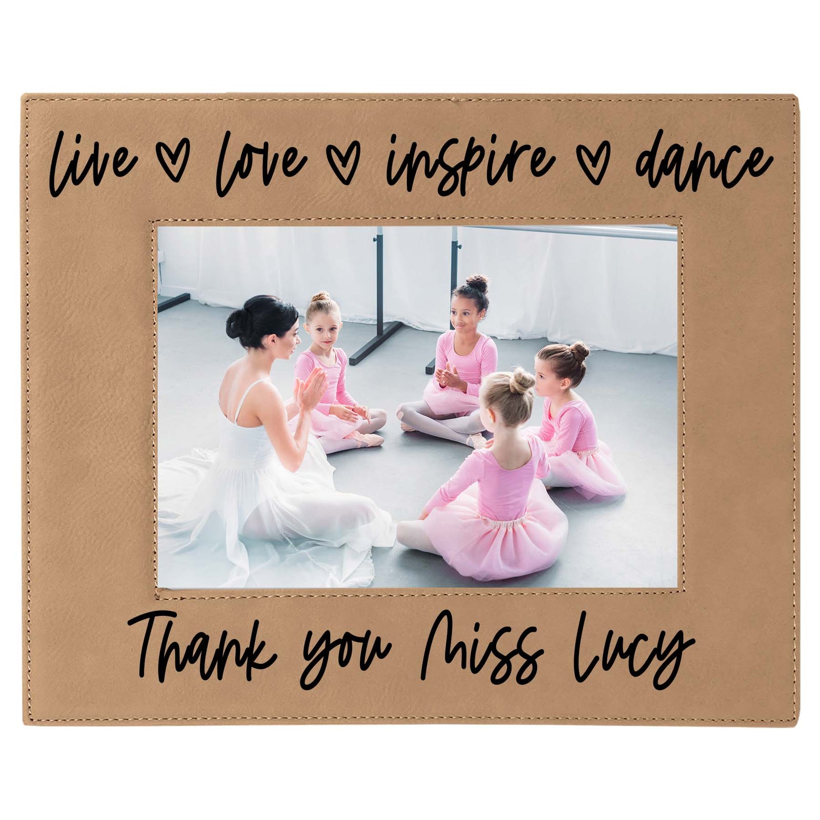 Dance Teacher Personalized Engraved Dark Light Brown Frame by Sunny Box