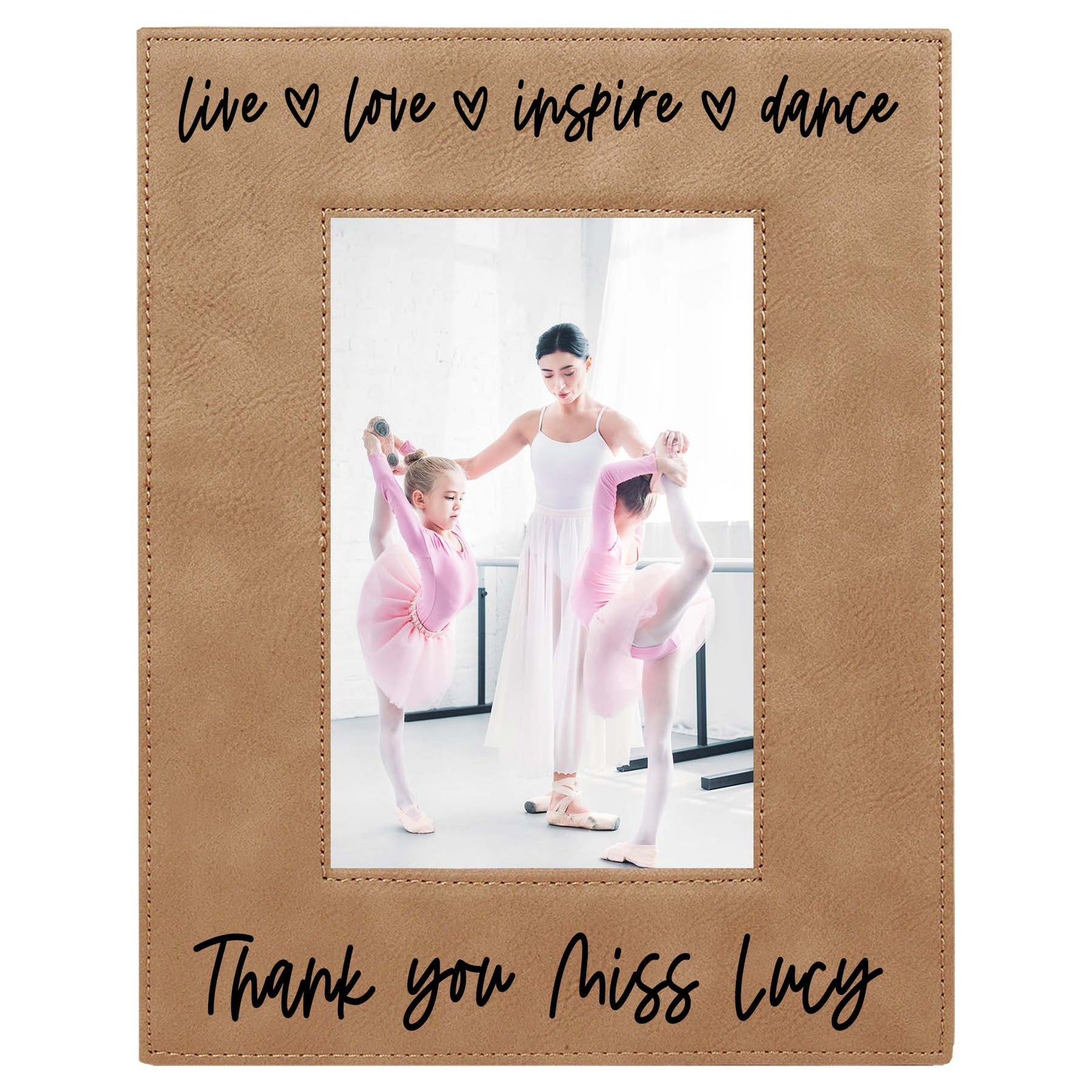 Dance Teacher Personalized Engraved Dark Light Brown Frame by Sunny Box