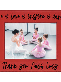 Dance Teacher Personalized Engraved Dark Red Frame by Sunny Box